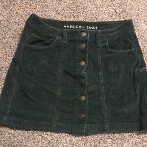 American Eagle Outfitters Dark Green Corduroy Mini Skirt